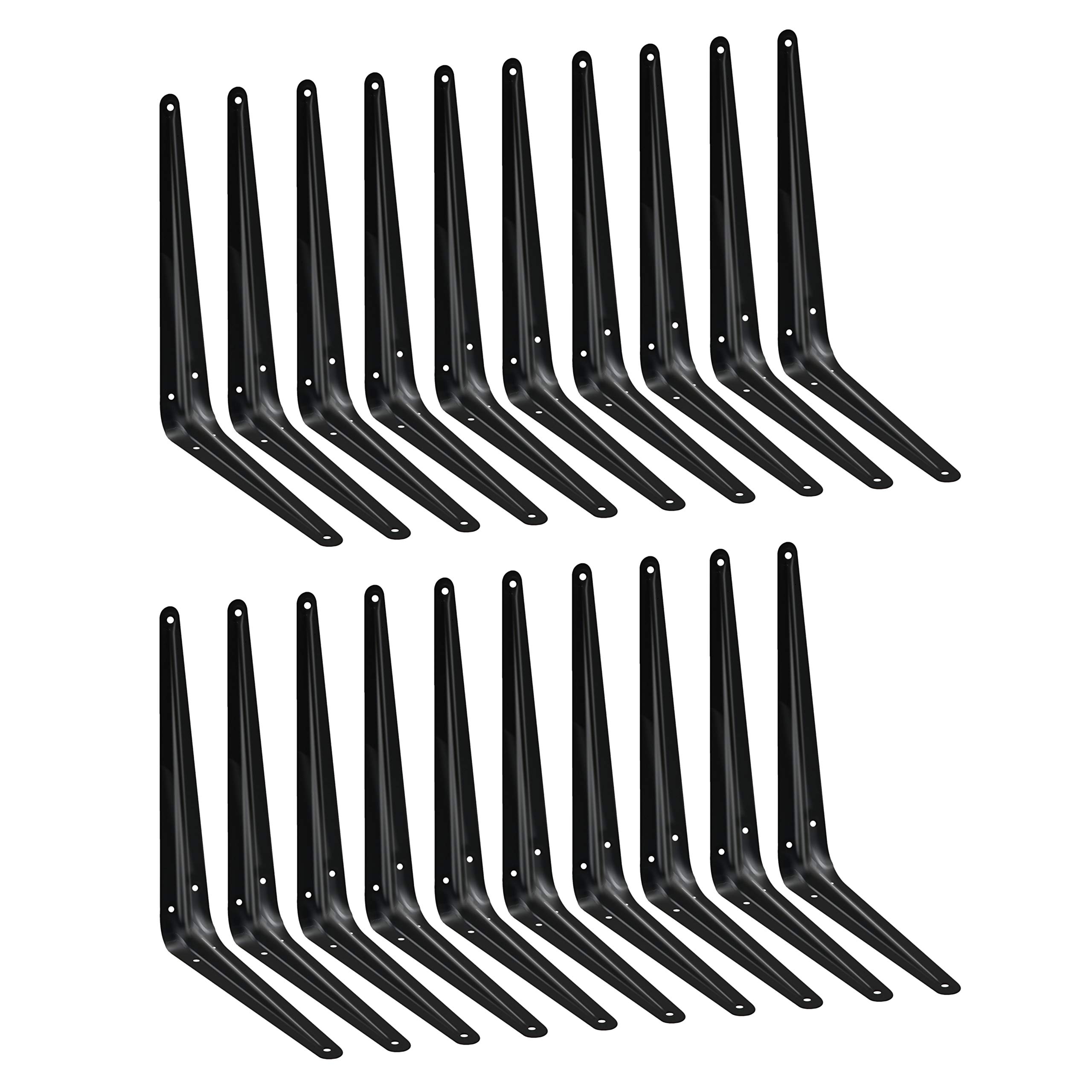 EAI 250x200mm / 10x8" Original London Pattern Shelf Bracket Black Pack of 20