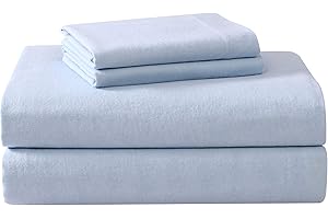 Laura Ashley Home - Full Sheets, Cotton Flannel Bedding Set, Brushed for Extra Softness & Comfort (Blue, Full)