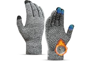 joyliveCY Winter Gloves, Gloves For Cold Weather, Touch Screen Anti-Slip Fleece Lined Soft Knit Gloves For Men Women