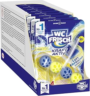 WC-Frisch Kraft Aktiv Duftspüler Lemon, WC-Reiniger, 10 Stück, mit Lufterfrischer Effekt für einen intensiven Duft