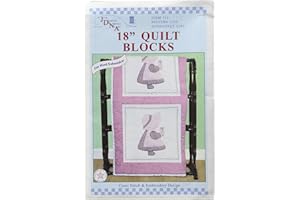 JACK DEMPSEY NEEDLE ART Jack Dempsey Stamped White Quilt Blocks 18"X18" 6/Pkg-Sunbonnet Girl