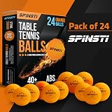 SPINSTI 24x 3 Star 40+mm Orange Table Tennis Balls ABS Spherical view 2