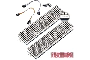 ALAMSCN MAX7219 Dot Matrix Module 32x8 4 in 1 LED Display Modules for Arduino Raspberry Pi Microcontroller with 5Pin Wires Red (Pack of 2)