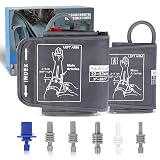 Full-Size Blood Pressure Replacement Cuffs - 5.9-9.5 & 9-21 Inches, Fit Small Medium Large XL XLarge Extra Large Big Arms, 6 Sizes of Connectors Compatible with Omron or Other Brands (Cuffs Only)