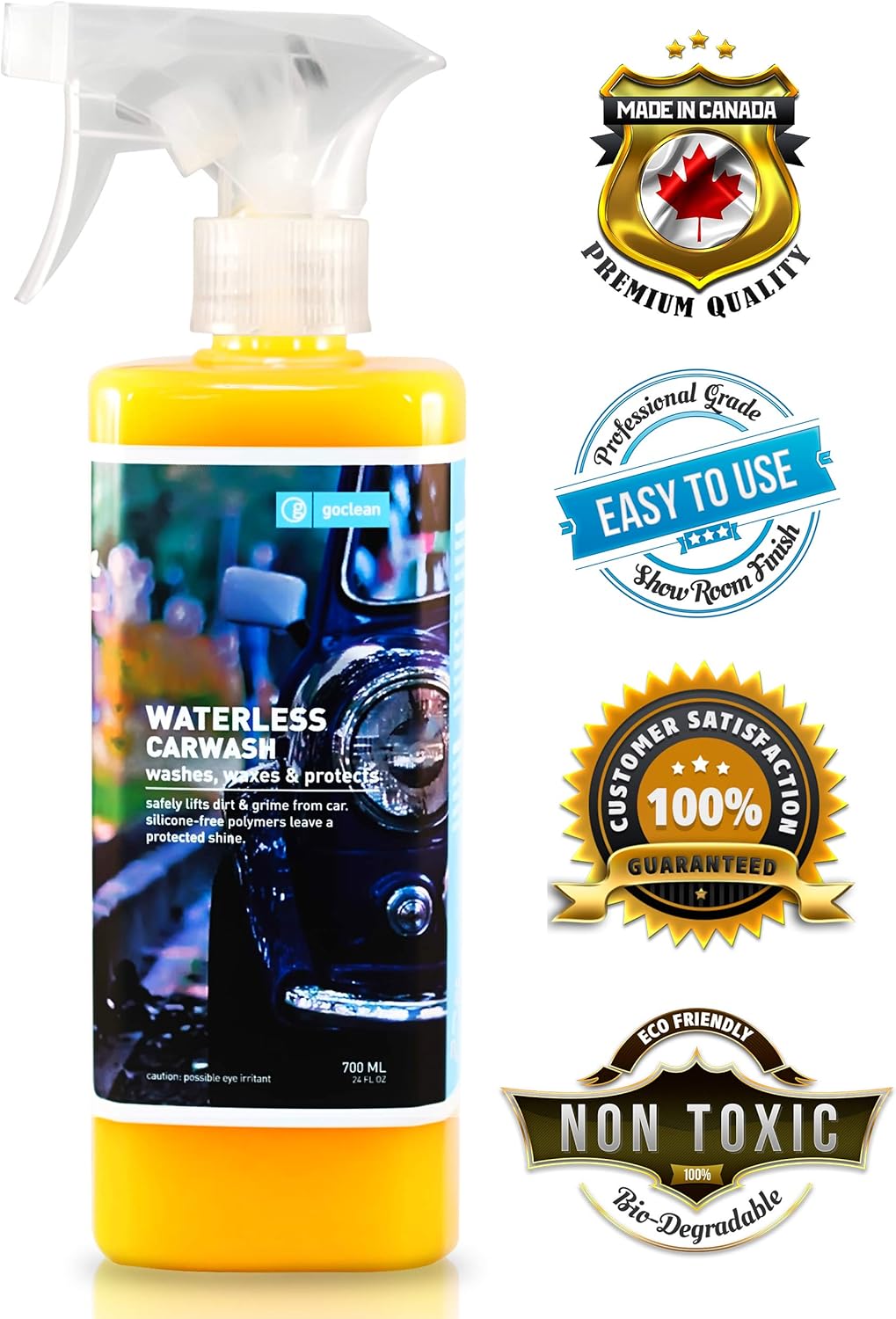 Goclean Waterless Carwash 700ml / 24oz Premium Detailer Spray Wax