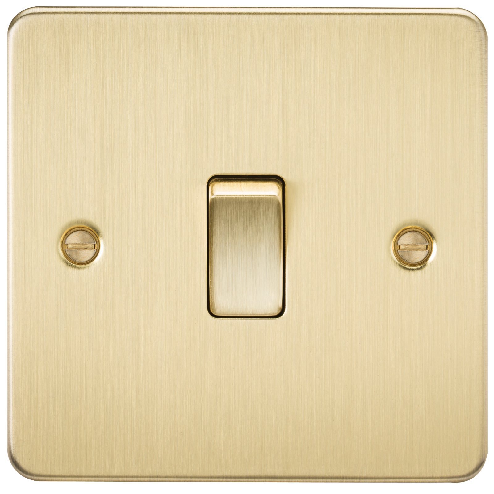 Flat Plate 20A 1G DP Switch - Brushed Brass