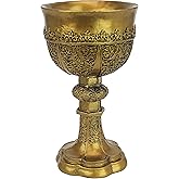 Design Toscano Golden Chalice of King Arthur Medieval Decorative Gothic Goblet Sculpture, 5 Inches Wide, 5 Inches Deep, 9 Inc