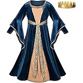 GRAJTCIN Girls Medieval Dress Renaissance Princess for Kids Halloween Outfit Costume 2 PCS
