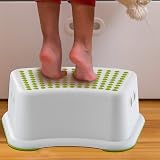 Straame Sturdy Step Stool 2 Pack Green White Non-Slip Kids Toilet Booster view 5
