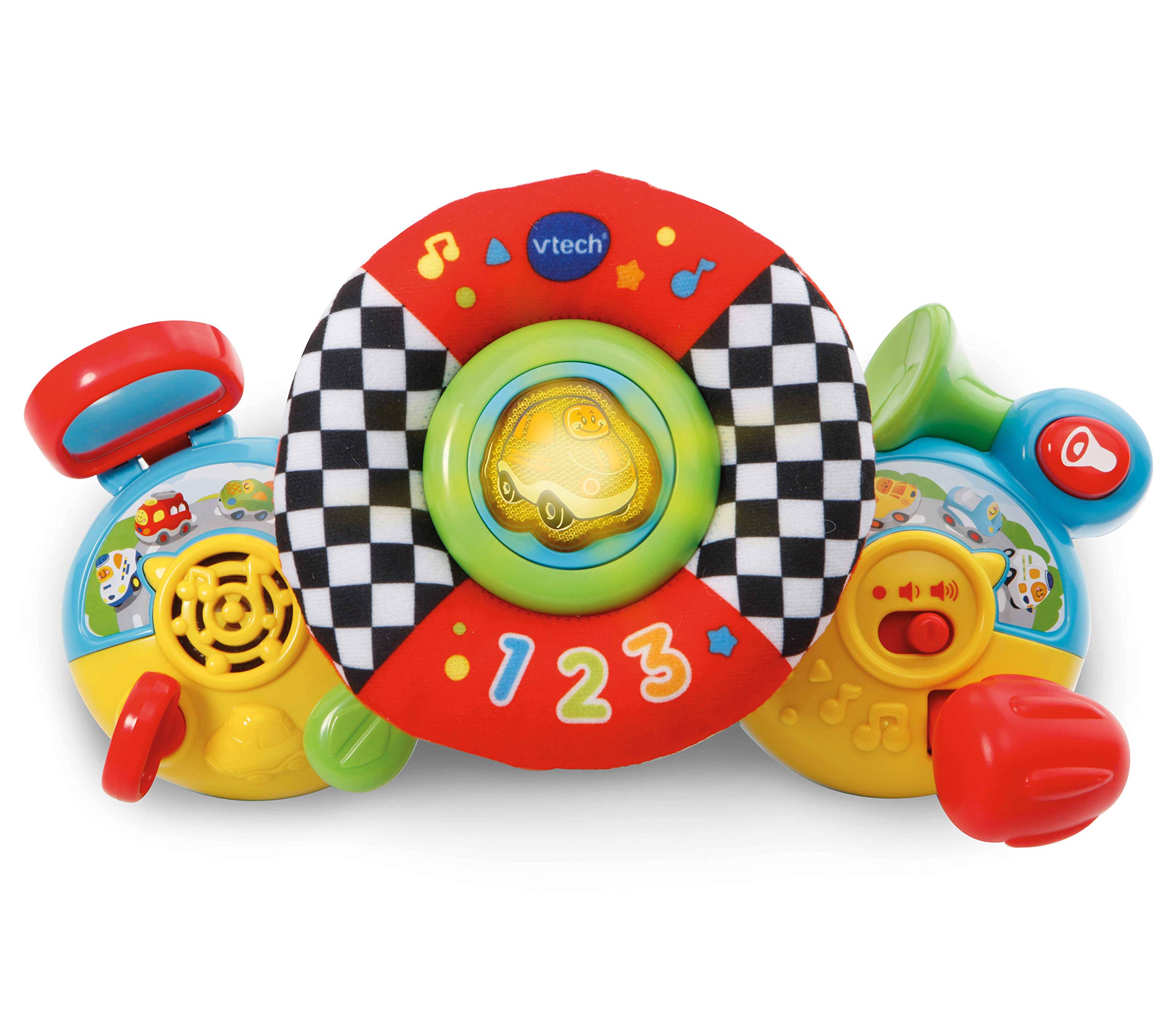 VTech 80-192522 TUT Buggy Steering Wheel Stroller Toy with Fastening Strips Driving Simulator Teaching New Words and Road Safety, Ride, Assorted, Única