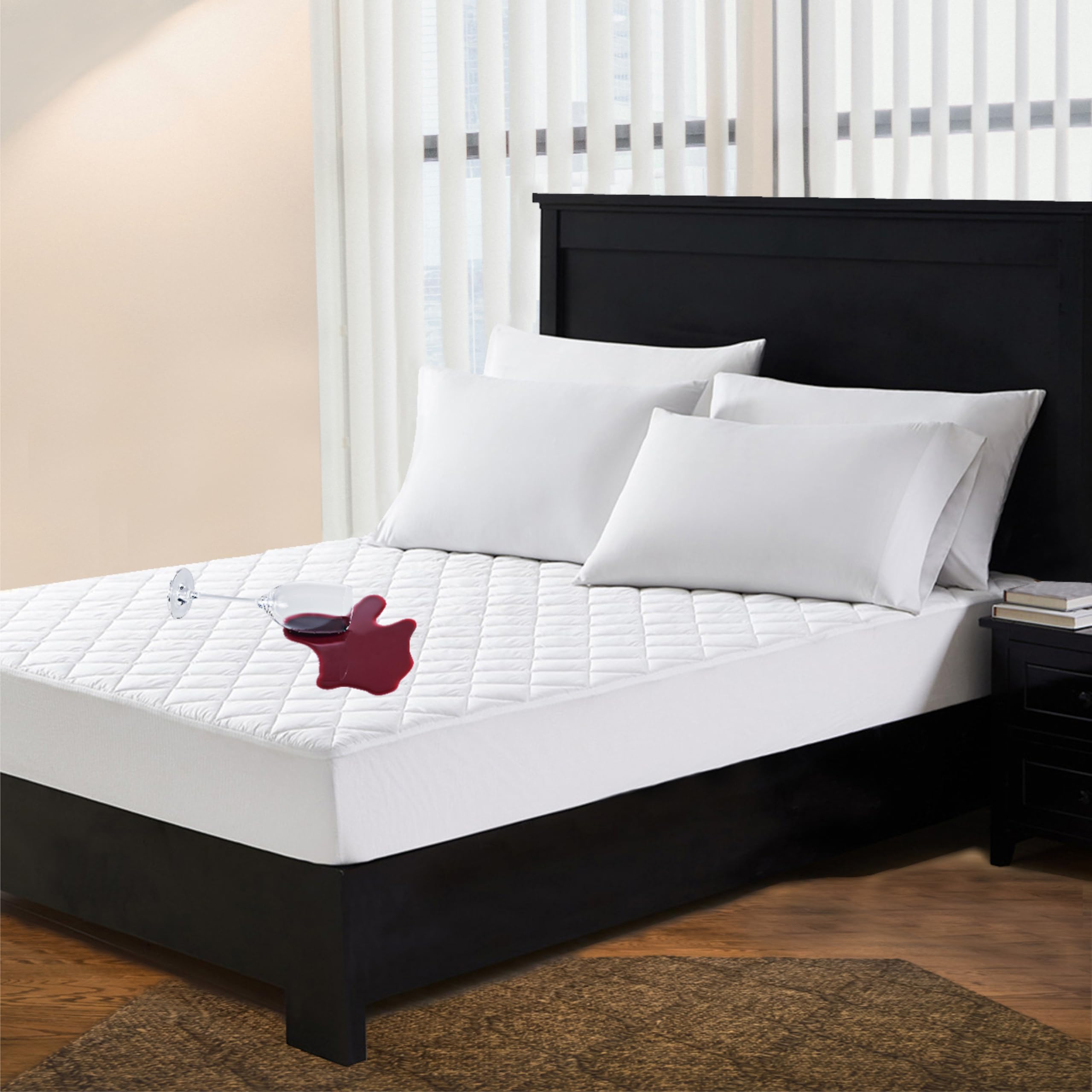 Comfy Nights Microfibre Quilted Waterproof Mattress Protector Non Allergenic Fully Fitted (King)