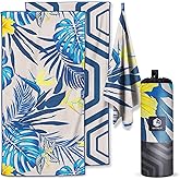 VENTURE 4TH Microfiber Beach Towel: Quick-Dry, Compact, Sand-Free, Absorbent, Sandproof and Lightweight - Perfect for Camping, Beach, and Roadtrips (Hibiscus Design | 35x78 inches)