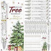 36 Sets Christmas Gift Bulk Funny Christmas Pens with Xmas Tree Cards Cute Cartoon Retractable Holiday Black Ballpoint Pens Gifts for Office Employee Coworker Teacher Classroom Holiday Party Supply