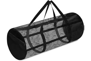 LIXUFRHK Diving Mesh Duffel Bag Large Capacity, Quick-Dry Ventilation System Mesh Duffel Bag for Scuba Diving, Snorkeling & Spearfishing Ideal Beach Travel Companion with a Splash-Proof Phone Pocket