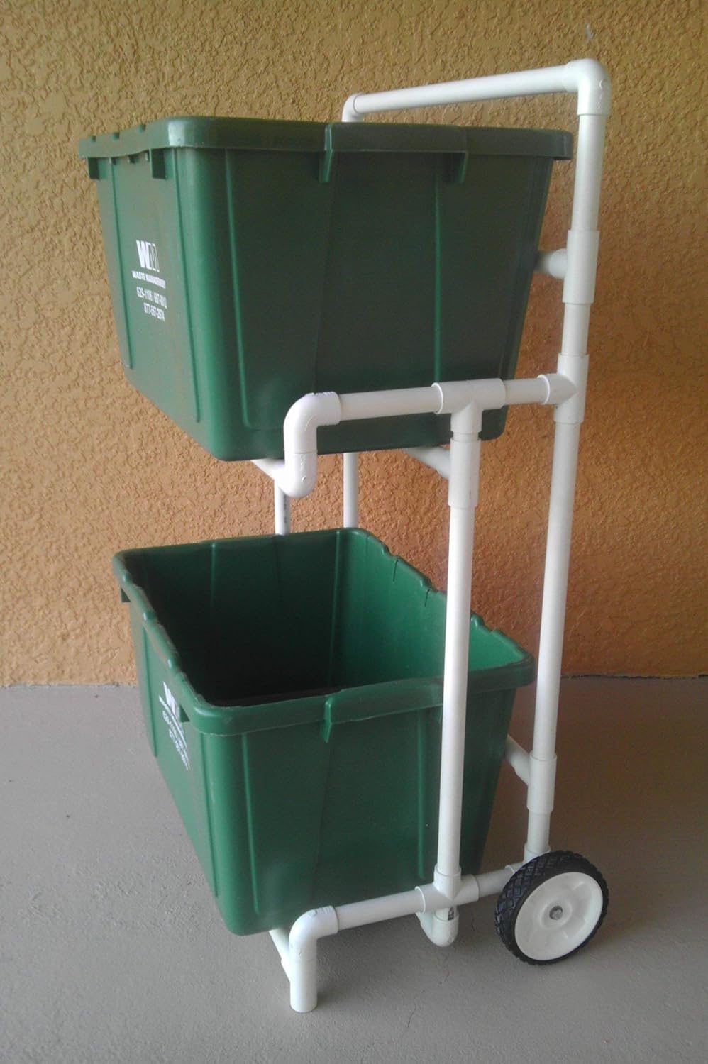 Pvc Recycle Bin Cart / Curbside Recycling Dolly, No Metal to Rust, No