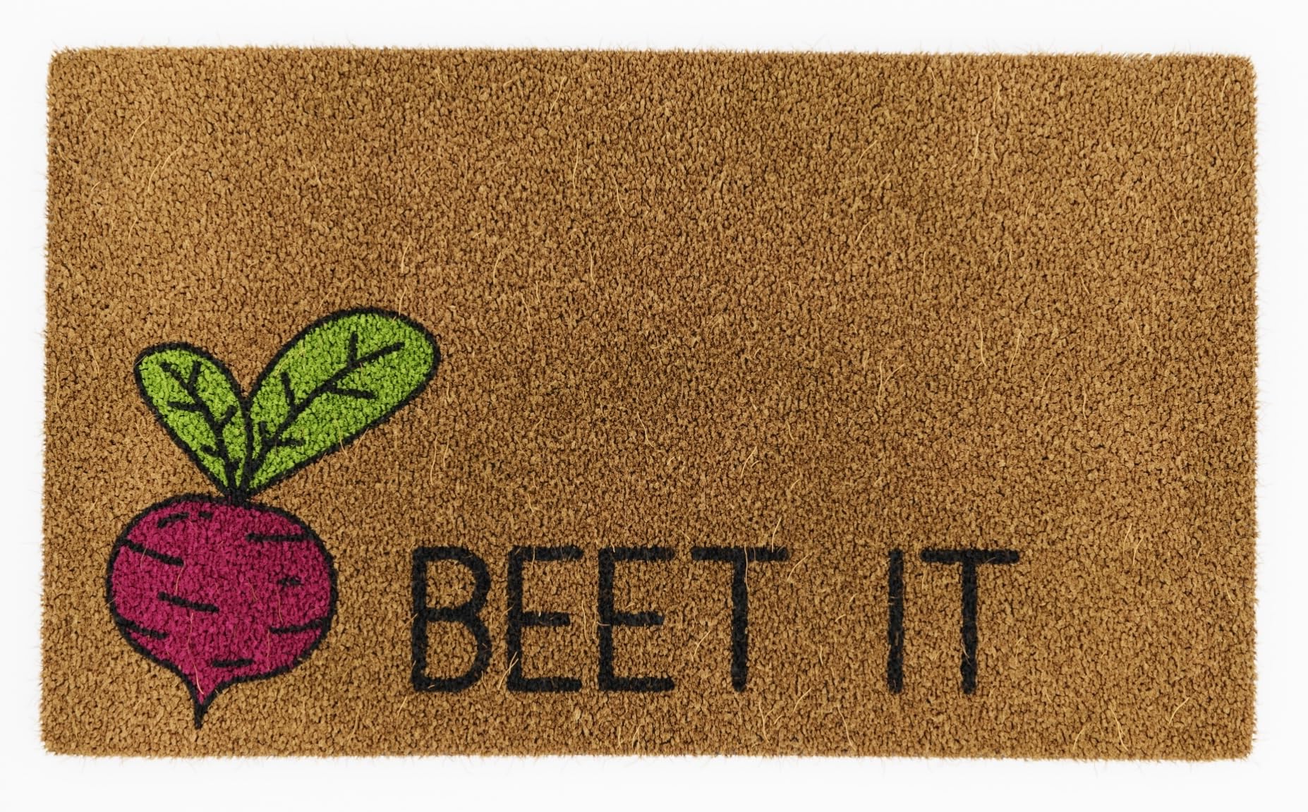 Avera Products | Beet It, Natural Coir Fiber Doormat, Anti-Slip PVC Mat Back | 29” x 17”