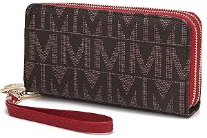 MKF Collection Wristlet Wallet for Women, Small Vegan Leather Credit Card Holder with Zipper Coin Pocket Wallet Purse Handbag By Mia K