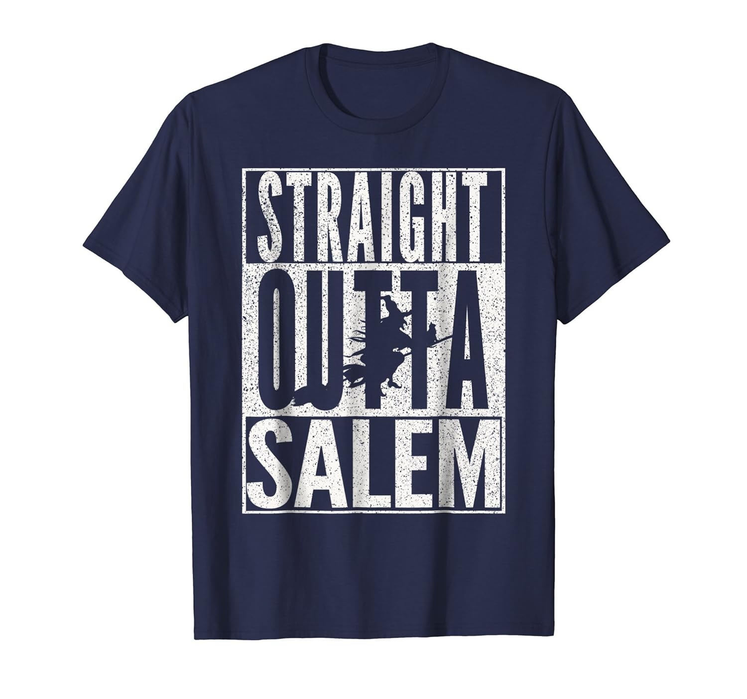 STRAIGHT OUTTA SALEM Halloween Witch Black Cat T-Shirt-Rose