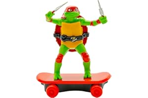 Teenage Mutant Ninja Turtles Toy, Raphael Sewer Shredder Pullback Skateboard, Mutant Mayhem TMNT Ninja Turtle Figure, Ages 3+