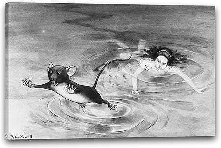 Canvas Print 60x40cm Peter Newell Alice And The Mouse Illustration For Al Amazon Co Uk Kitchen Home