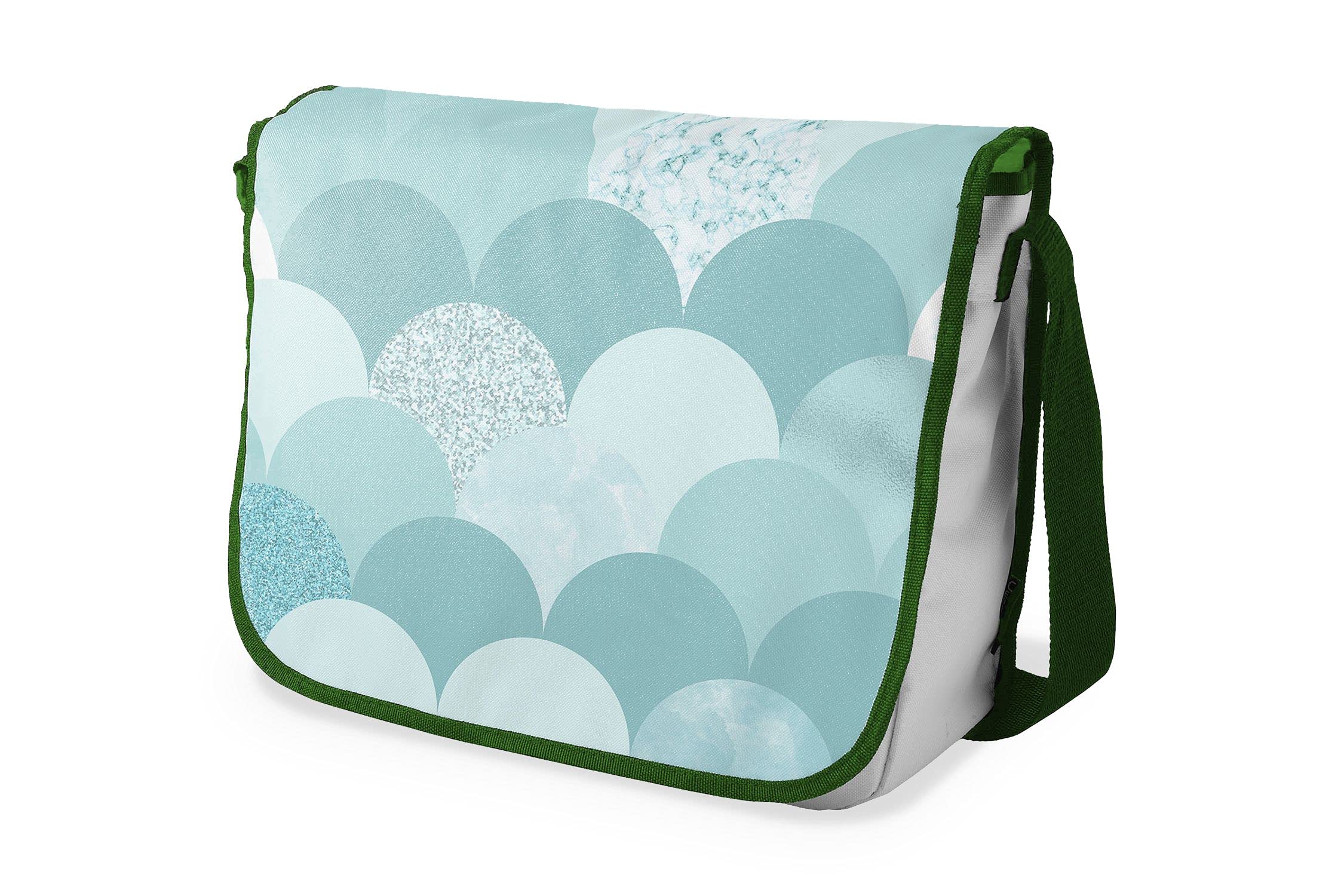 Bonamaison Digitally Printed Messenger School Bag with Khaki Strap for Students, Cross Body Bag, Courier Bag, Shoulder Bag for School, Back to School, Size: 29x36 Cm