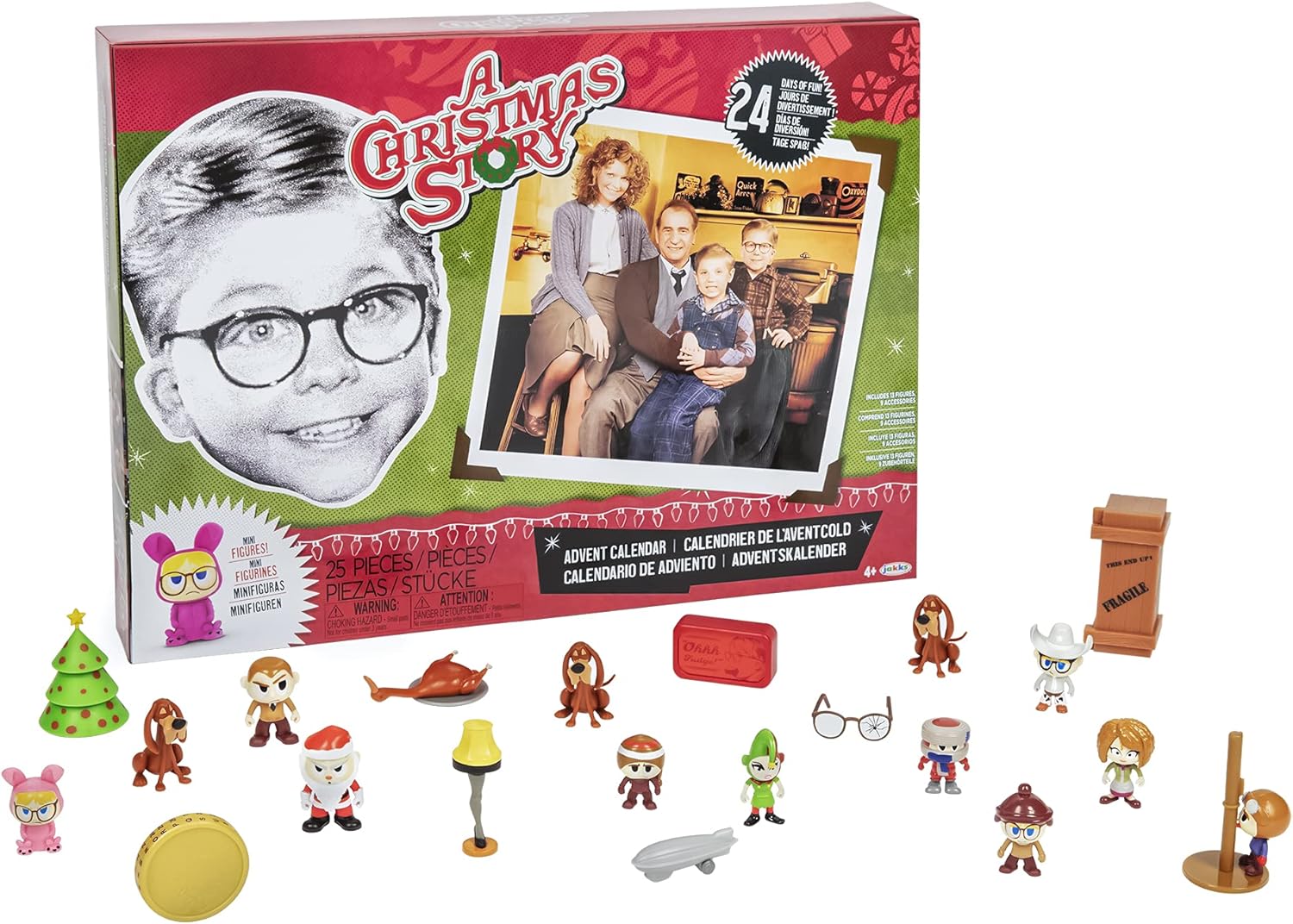 Advent Calendars - Jakks Holiday A Christmas Story Advent Calendar 2023 Includes 24 Windows Filled with Silly and Festive 1-inch Figures & Accessories!
