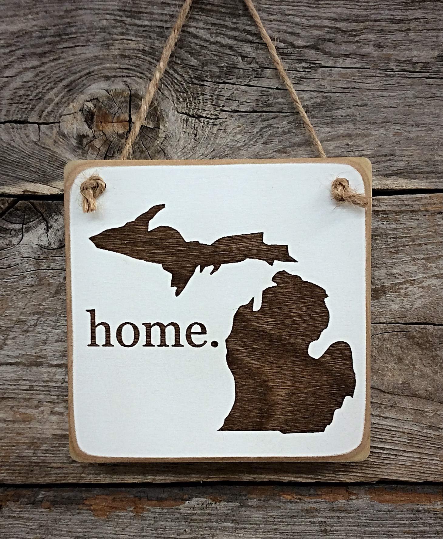 Michigan Home Ornament - Michigan Decor - Michigan Gift (small keepsake 4 inches by 4 inches in size)