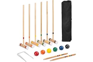 Best Choice Products 6-Player 32in Wood Croquet Game Set, Classic Yard Sport for Backyard, Park w/ 6 Mallets, 6 Balls, Wickets, Stakes, Carrying Bag - Multicolor