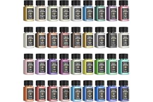 WAYIN Mica Powder for Epoxy Resin - 𝟑𝟔 𝐂𝐨𝐥𝐨𝐫𝐬 Resin Color Pigment Powder, Cosmetic Grade Glitter Colorant Pearlescent Powder for Lip Gloss, Soap Making, Bath Bomb, Candle Dye, Slime