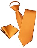 JEMYGINS 3.15“ Orange Pre-tied Tie and Pocket