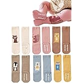 BEHELE Baby Toddlers Knee High Non Slip Socks with Grips Girl Boy Non-Skid Socks Newborn Infant Floor Crawling Tube Stockings