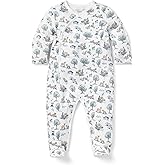 Janie and Jack Unisex Baby Baby Woodland Toile Wrap Footed One-piece