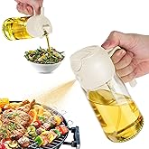 TrendPlain 16oz Oliedispenser Fles met sproeier - 2-in-1 olijfolie dispenser en spuit - 470 ml, groen of zwart, kunststof, herbruikbaar, modern, koken, salade, barbecue