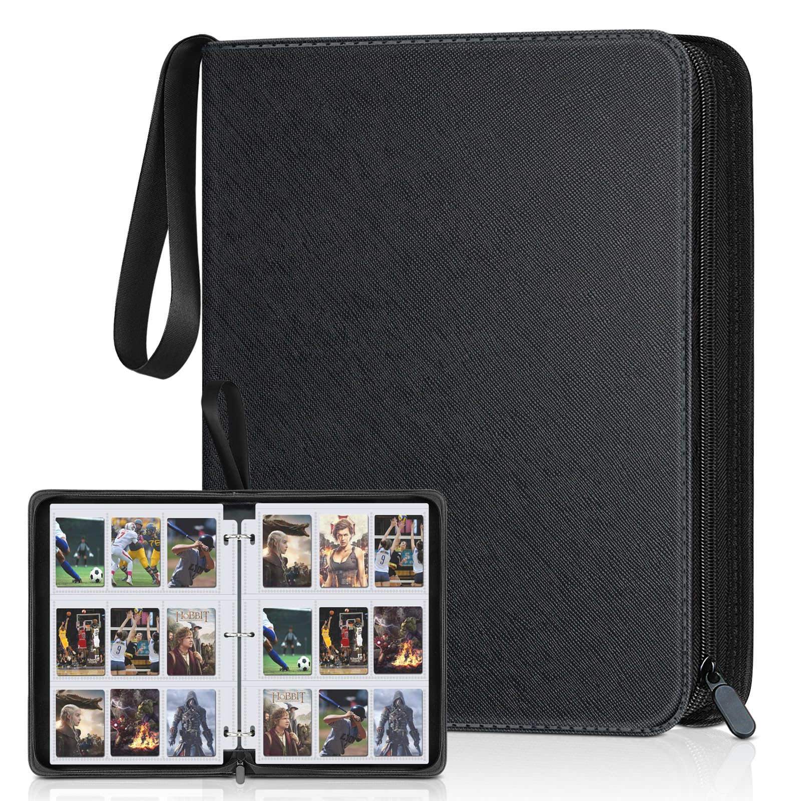 900 Pockets Trading Card Binder, 9 Pocket Card Sleeves with 3-Ring Binders, Card Holder Album, Double Sided Pocket Collection Binder, Card Albums for MTG, TCG, Sports, Game Cards
