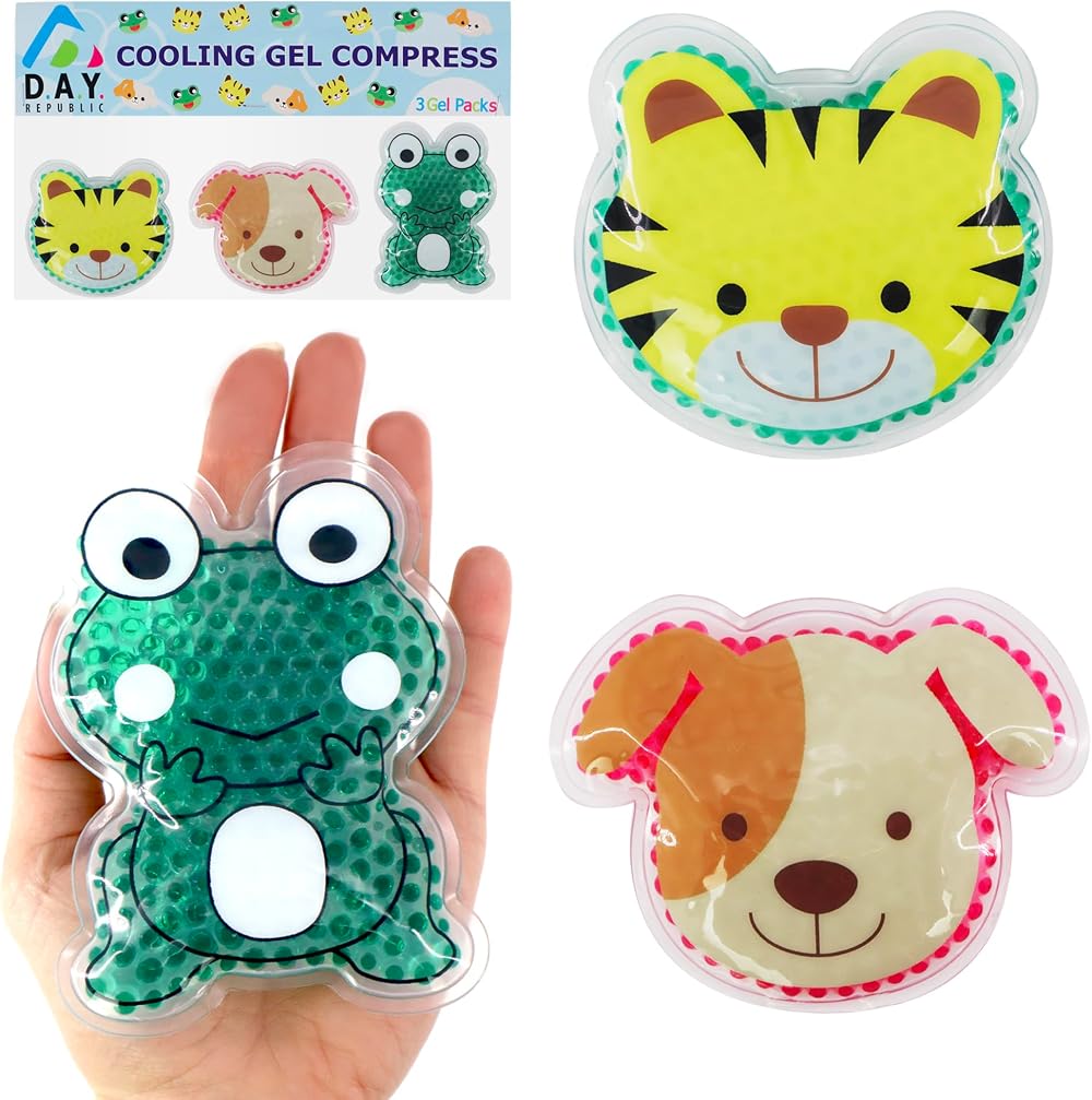 D.A.Y. Republic Reusable Kids Hot & Cold Gel Compress 3 Animal Packs