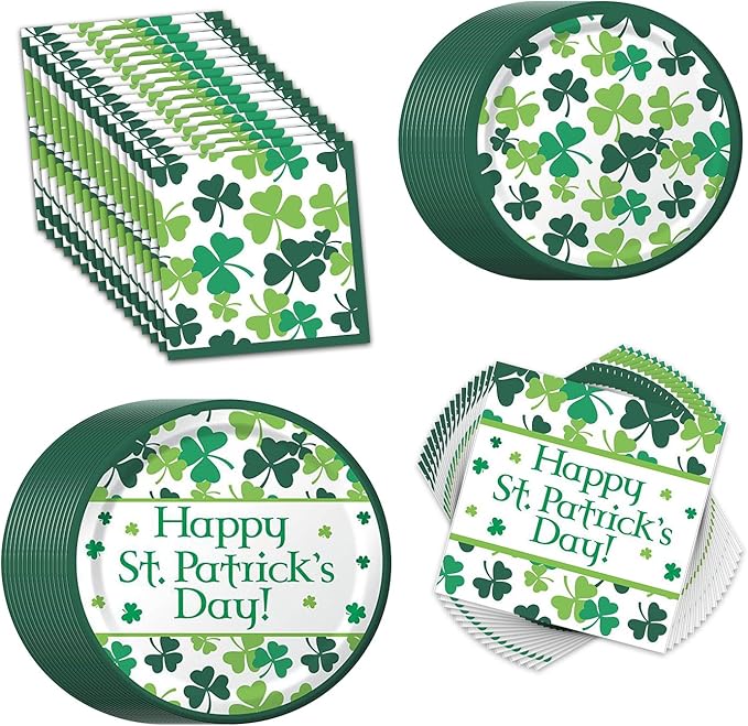 Shamrock Scatter St. Patrick's Day Party Bundle with Plates