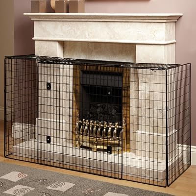 Srendi Fireplace Extending Fireguard Black Nursery Safety Gates 33-66in