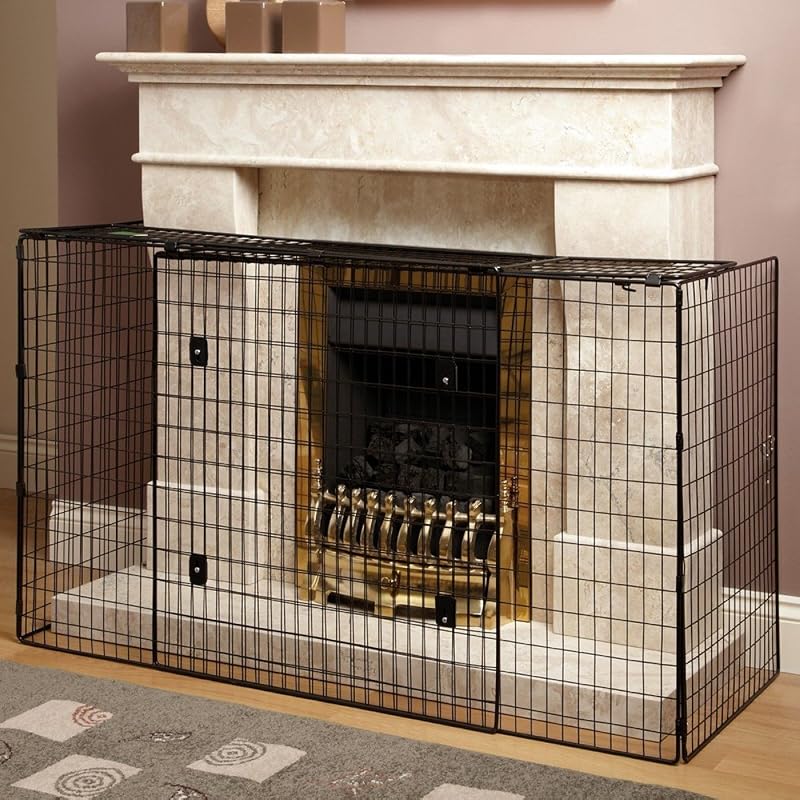 Srendi Fireplace Extending Fireguard Black Nursery Safety Gates 33-66in