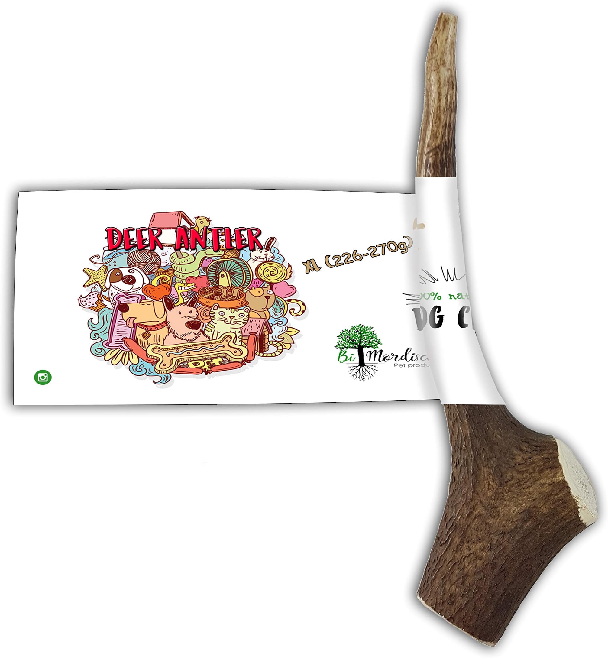 Bio Mordiscos Deer antler dog chew - 100% natural (XL 226-270g)