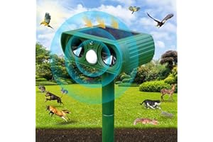 SHINYART Upgraded Solar Ultrasonic Animal Repeller, Cat Repellent Outdoor, Dog Deterrent for Squirrel, Raccoon, Skunk, Rabbit, Rodent, Fox, Deer, Bird etc.with Motion Detection,
