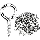 Aovchei Eye Screws, 150PCS 1 Inches Heavy Duty Metal Screw Hooks, Self Tapping Eye Bolts, Indoor & Outdoor for Hanging Artwork