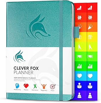 Amazon Com Clever Fox Planificador Semanal Y Mensual Para Aumentar La Productividad La Gestion Del Tiempo Y Alcanzar Tus Objetivos Organizador Diario De Gratitud Sin Fechar Comienza En Cualquier Momento A5 Dura