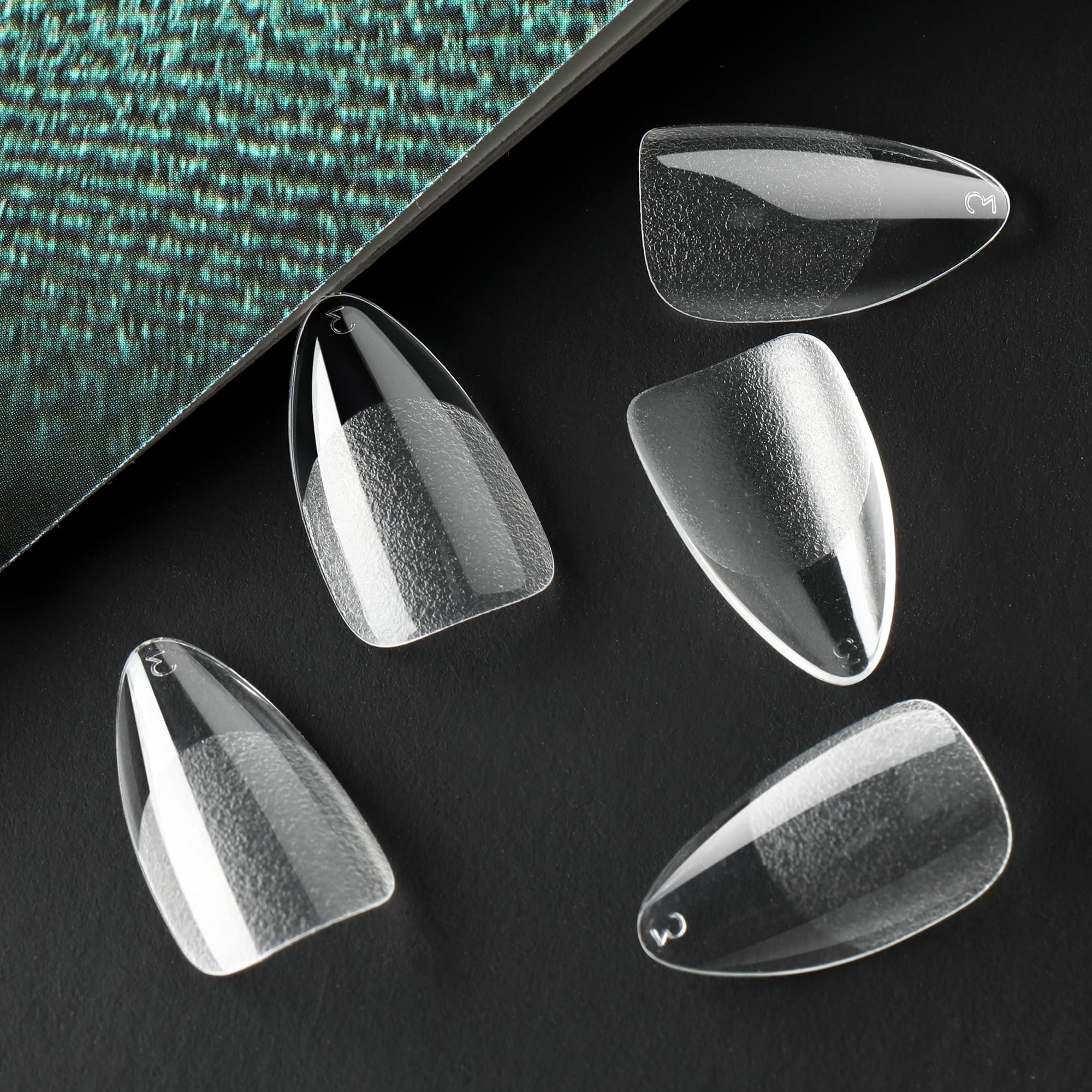 UNA GELLA Short Almond Nail Tips, 312pcs Short Almond Gel Nail Tips Half Matte Press On Nails Clear Acrylic Fake Nails for Full Cover Nails Extension Home DIY Nail Salon 12 Sizes - Image 6