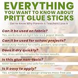 ZYBUX Pritt Glue Sticks 5 Pack 11g 90% Natural Strong Hold Safe for Kids view 7