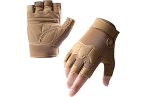 SUJAYU Fingerless Outdoor Gloves for Men Women, Knuckle Protection for Cycling Hiking Bicycle Riding, Motorcycle Gloves for Men Women