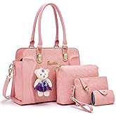 Women's Fashion Handbags Tote Bags Shoulder Bag Top Handle Satchel Purse Set 4pcs