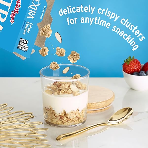 KELLOGG’S EXTRA GRANOLA CEREAL, FIBER CEREAL, FAMILY BREAKFAST, ALMOND, 20.2OZ BOX (1 BOX)