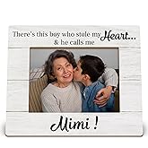 XNXLDYLH Mimi Grandson Picture Photo Frame, Mothers Day Christmas Gift for Grandma from Grandson Grandkids,This Boy Who Stole My Heart and He Calls Me Mimi Picture Photo Frames for 5x7Photo