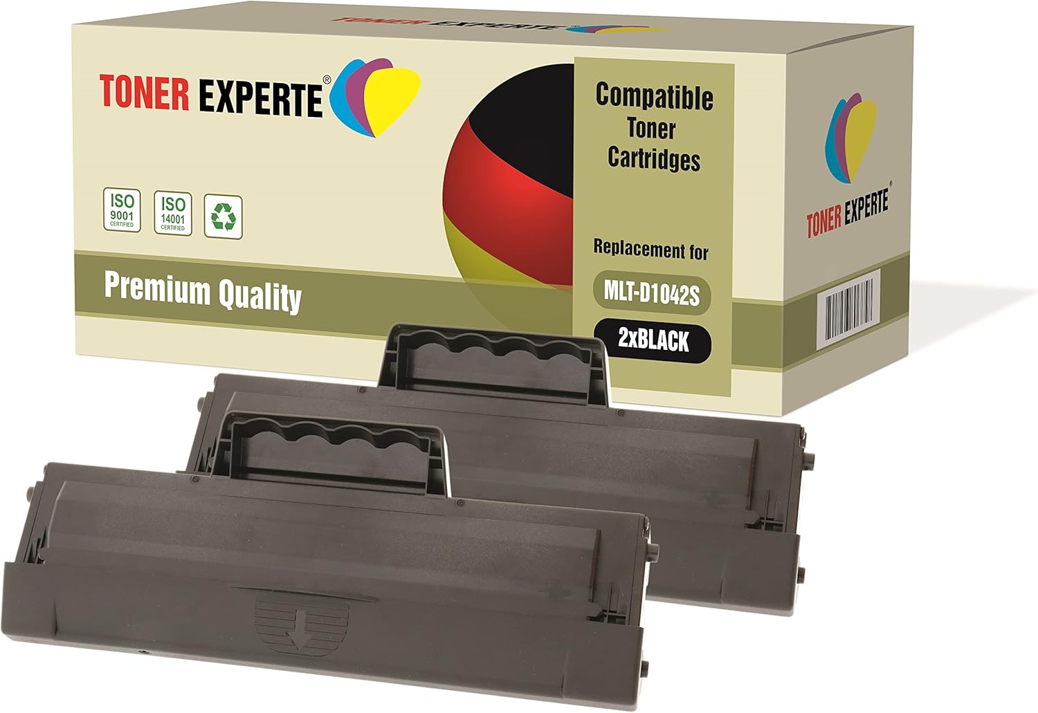 TONER EXPERTE Compatible Samsung MLT-D1042S Black Toner Cartridge Replacement for D1042S for ML-1660 ML-1665 ML-1670 ML-1860 ML-1865 SCX-3200 Printer 2-Pack