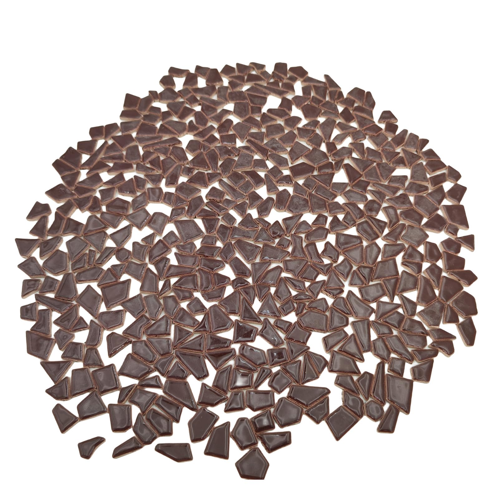 500g Irregular Ceramics Mosaic Tiles, 0.5x2 cm Small Mosaic Pieces Stones for DIY Mosaic Making Craft Hobby Arts Home Wall Decoration (Coffee)